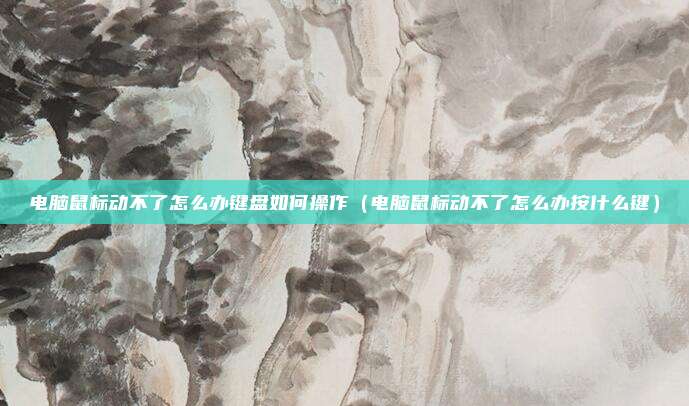 电脑鼠标动不了怎么办键盘如何操作(电脑鼠标动不了怎么办按什么键)