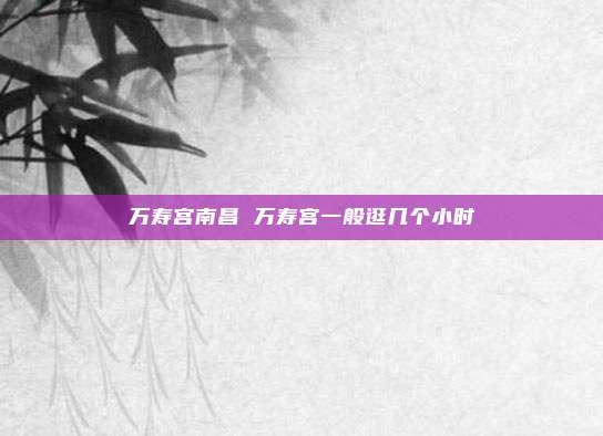 万寿宫南昌 万寿宫一般逛几个小时