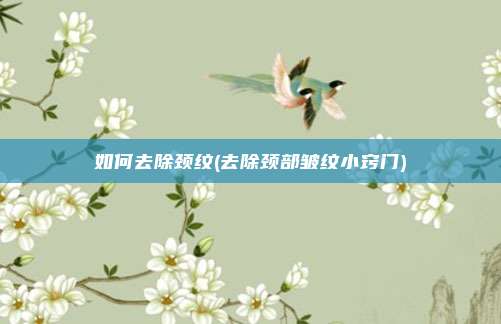 如何去除颈纹(去除颈部皱纹小窍门)