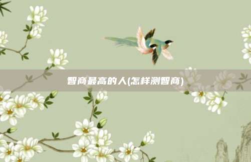 智商最高的人(怎样测智商)