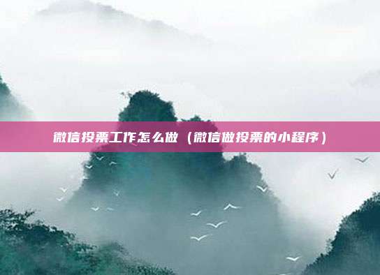 微信投票工作怎么做（微信做投票的小程序）