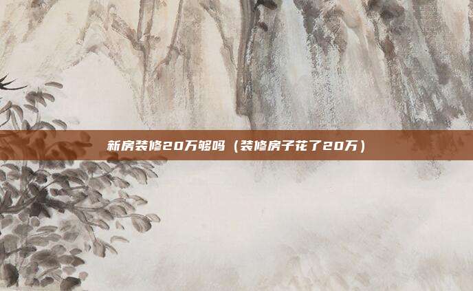 新房装修20万够吗（装修房子花了20万）