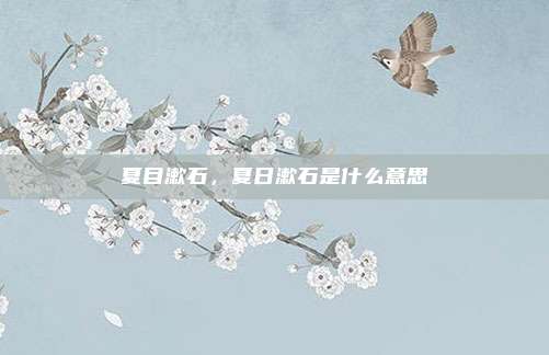 夏目漱石，夏日漱石是什么意思