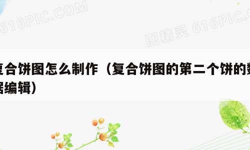 复合饼图怎么制作（复合饼图的第二个饼的数据编辑）