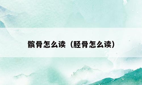 髌骨怎么读（胫骨怎么读）