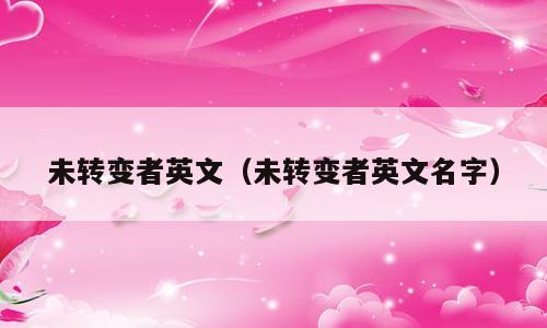 未转变者英文（未转变者英文名字）