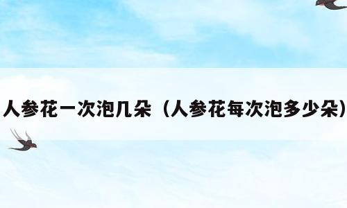 人参花一次泡几朵（人参花每次泡多少朵）