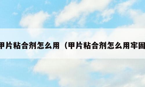 甲片粘合剂怎么用（甲片粘合剂怎么用牢固）