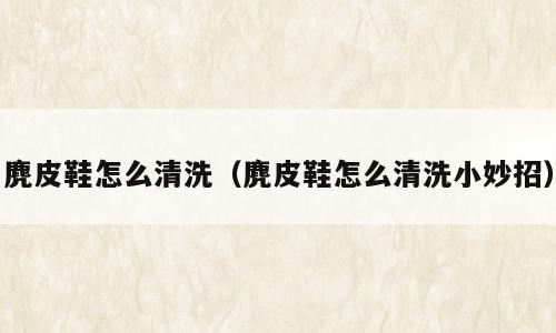 麂皮鞋怎么清洗（麂皮鞋怎么清洗小妙招）