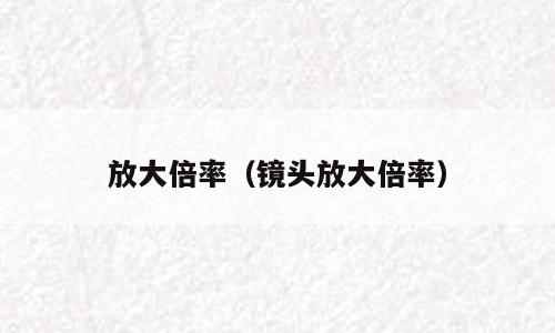 放大倍率（镜头放大倍率）