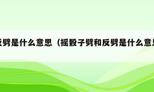 反劈是什么意思（摇骰子劈和反劈是什么意思）