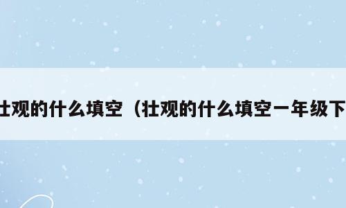 壮观的什么填空（壮观的什么填空一年级下）