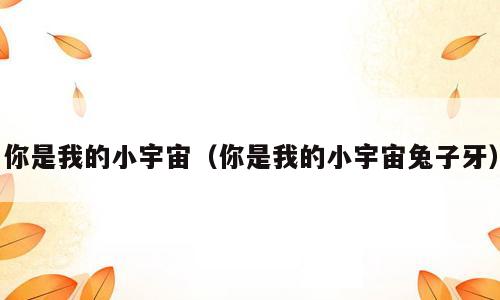 你是我的小宇宙（你是我的小宇宙兔子牙）