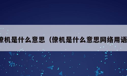 僚机是什么意思（僚机是什么意思网络用语）