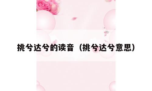 挑兮达兮的读音（挑兮达兮意思）