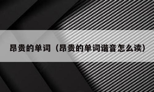 昂贵的单词（昂贵的单词谐音怎么读）