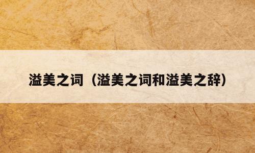 溢美之词（溢美之词和溢美之辞）
