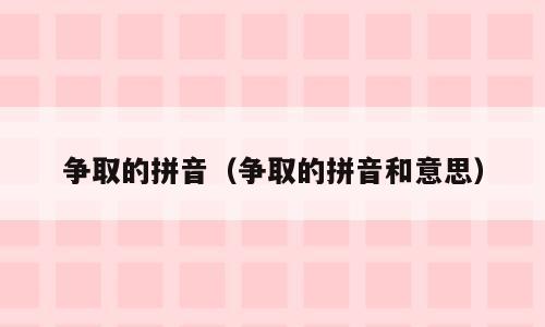 争取的拼音（争取的拼音和意思）