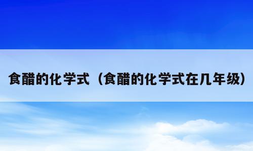 食醋的化学式（食醋的化学式在几年级）