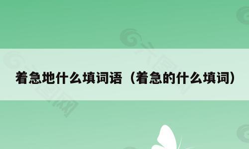 着急地什么填词语（着急的什么填词）
