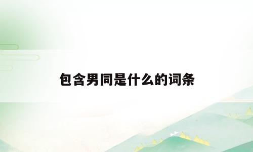 包含男同是什么的词条