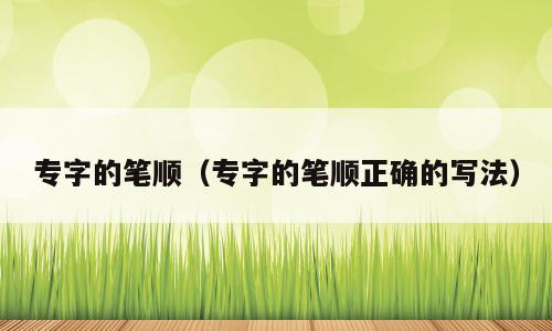 专字的笔顺（专字的笔顺正确的写法）