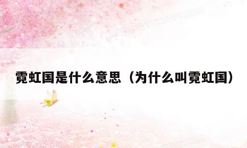 霓虹国是什么意思（为什么叫霓虹国）