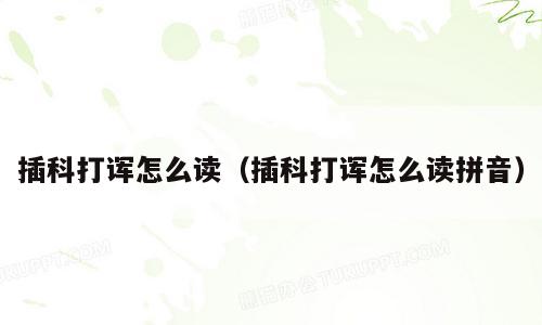 插科打诨怎么读（插科打诨怎么读拼音）