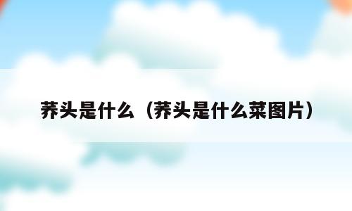 荞头是什么（荞头是什么菜图片）