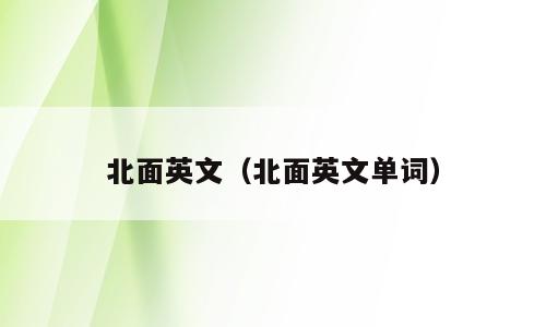 北面英文（北面英文单词）
