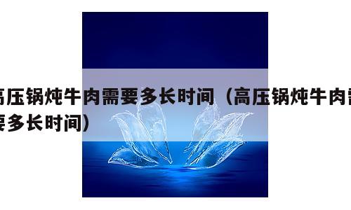 高压锅炖牛肉需要多长时间（高压锅炖牛肉需要多长时间）