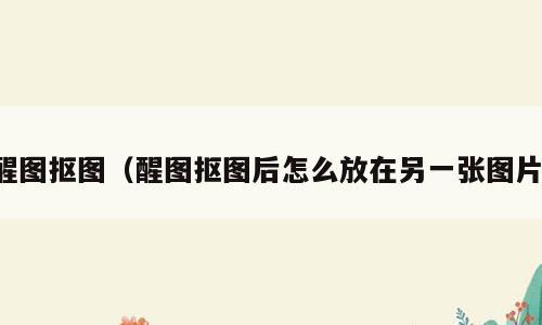 醒图抠图（醒图抠图后怎么放在另一张图片）