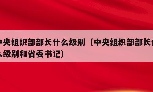 中央组织部部长什么级别（中央组织部部长什么级别和省委书记）