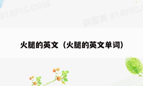 火腿的英文（火腿的英文单词）