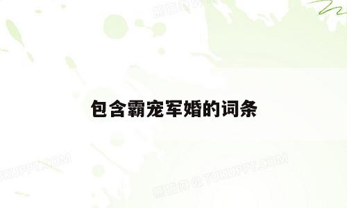 包含霸宠军婚的词条