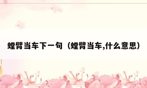 螳臂当车下一句（螳臂当车,什么意思）