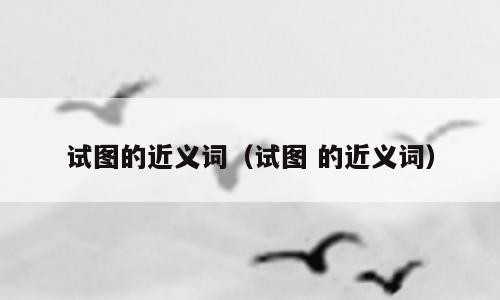 试图的近义词（试图 的近义词）