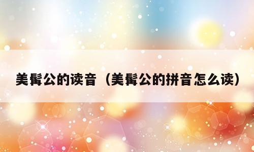 美髯公的读音（美髯公的拼音怎么读）