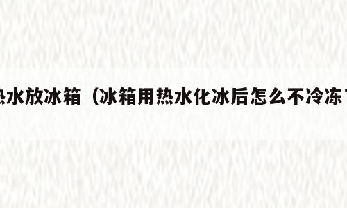 热水放冰箱（冰箱用热水化冰后怎么不冷冻了）
