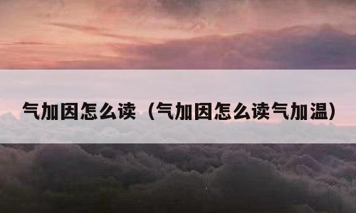 气加因怎么读（气加因怎么读气加温）