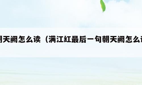 朝天阙怎么读（满江红最后一句朝天阙怎么读）