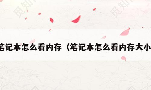 笔记本怎么看内存（笔记本怎么看内存大小）