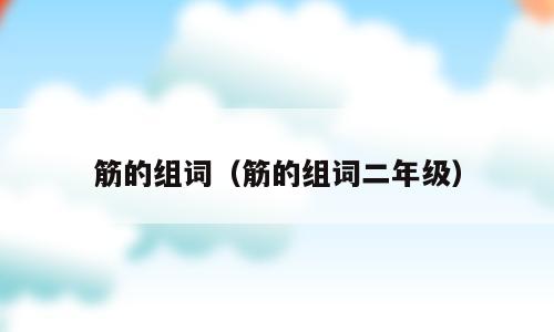 筋的组词（筋的组词二年级）