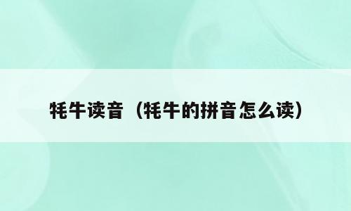 牦牛读音（牦牛的拼音怎么读）