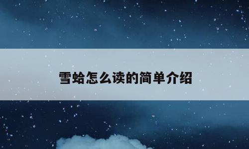 雪蛤怎么读的简单介绍