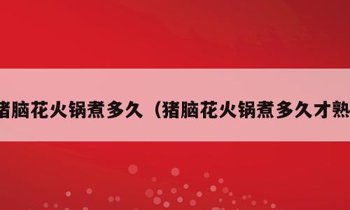 猪脑花火锅煮多久（猪脑花火锅煮多久才熟）