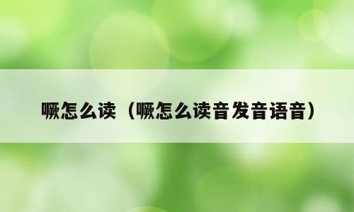 噘怎么读（噘怎么读音发音语音）