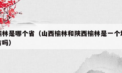 榆林是哪个省（山西榆林和陕西榆林是一个地方吗）