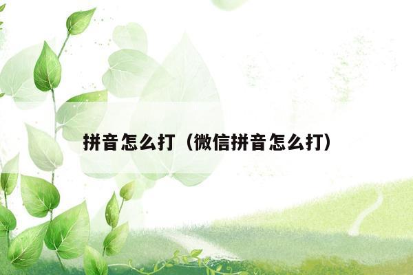 拼音怎么打（微信拼音怎么打）