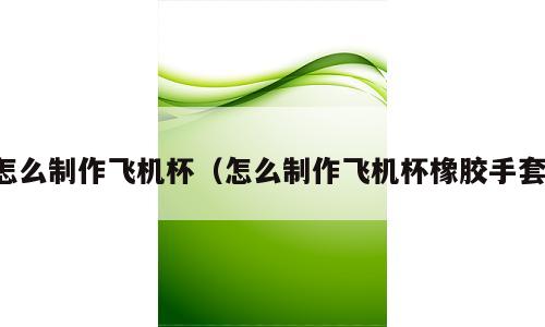 怎么制作飞机杯（怎么制作飞机杯橡胶手套）